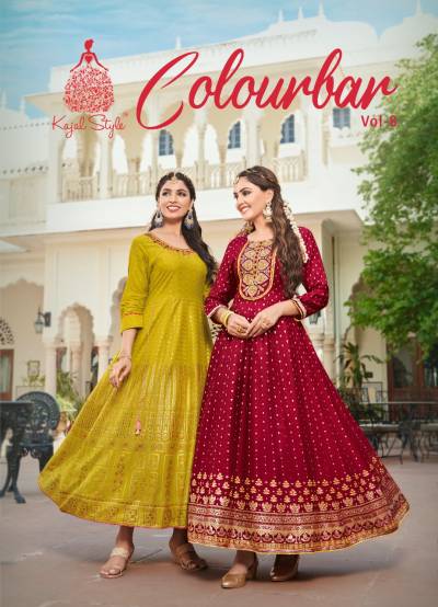 Fashion Colorbar Vol 8 By Kajal Style Designer Festive Wear Gown Style Kurti Collection